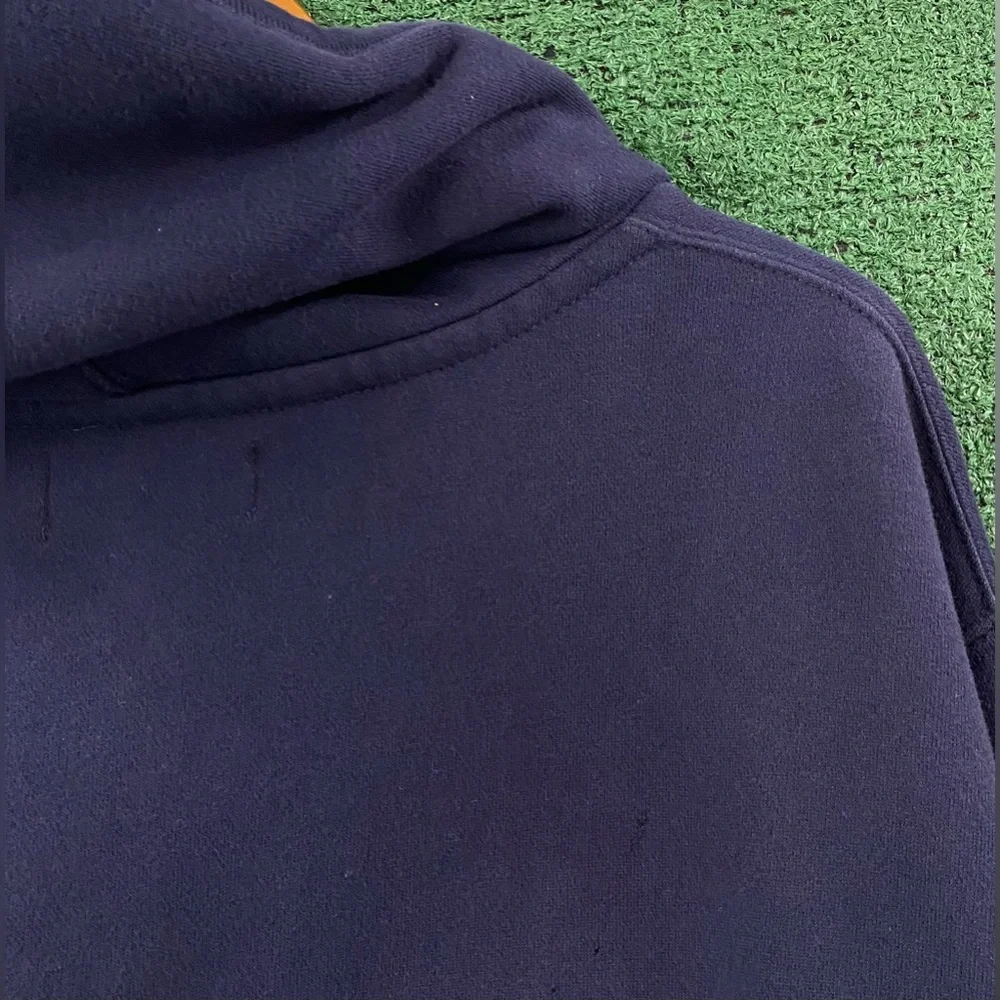 VTG Y2K Polo Ralph Lauren Big Pony Navy Plaid Lined Full Zip Hoodie Mens Sz 2XL